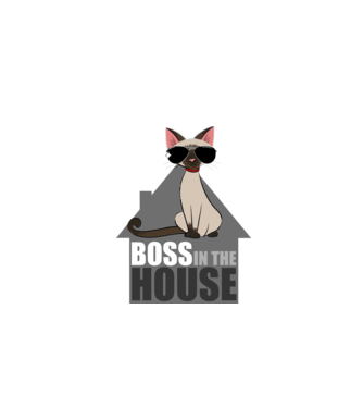 BOSS IN THE HOUSE - fekete minta fekete pólón