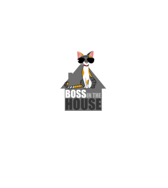 BOSS IN THE HOUSE - fekete minta fekete pólón