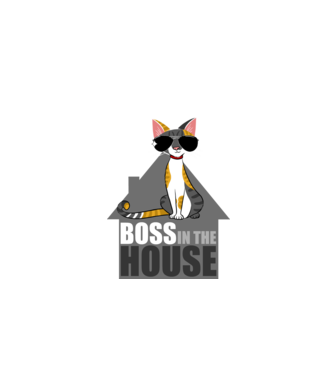 BOSS IN THE HOUSE - fekete minta fekete pólón