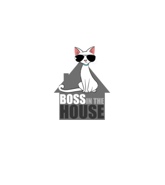 BOSS IN THE HOUSE - fekete minta fekete pólón