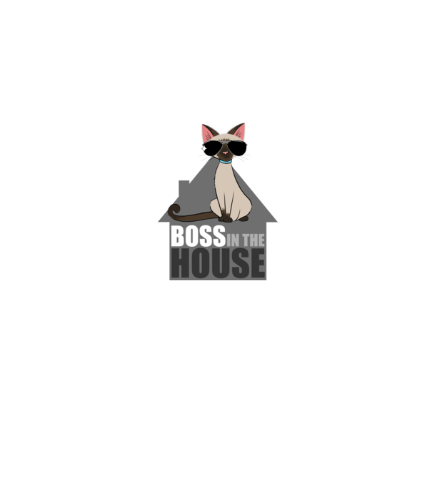 BOSS IN THE HOUSE - fekete minta farmerkék pólón