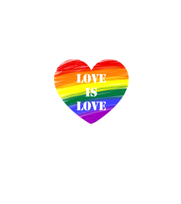 LOVE is LOVE - középen minta szürke pólón