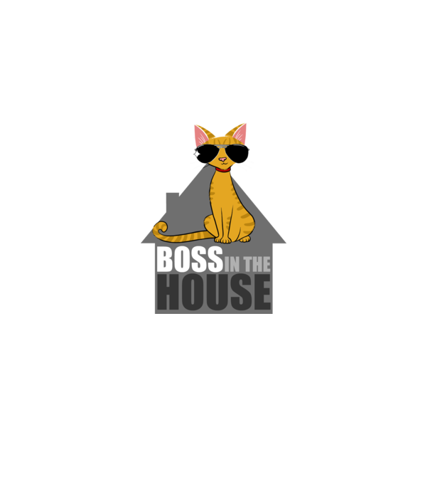 BOSS IN THE HOUSE - fekete minta fekete pólón