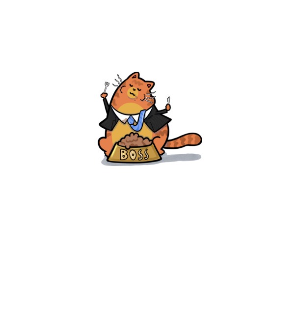 Cat boss minta szürke pólón