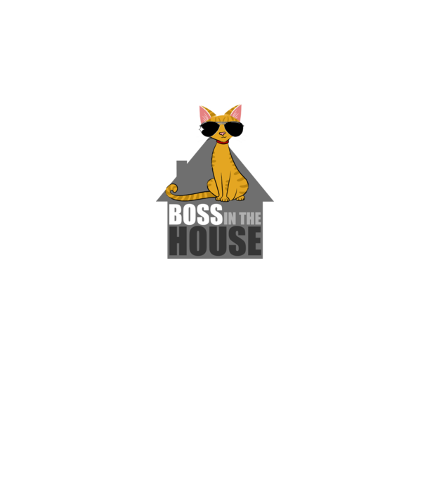 BOSS IN THE HOUSE - fekete minta fekete pólón