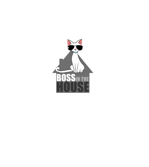 BOSS IN THE HOUSE - fekete minta fekete pólón