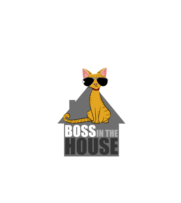 BOSS IN THE HOUSE - fekete minta fekete pólón