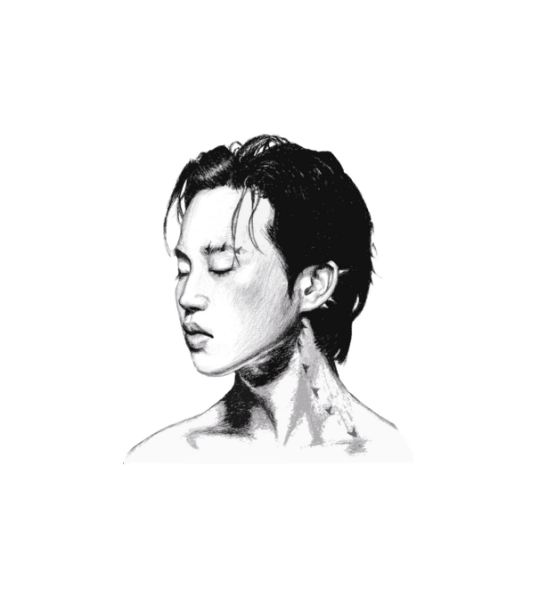 Jimin Face minta fehér pólón