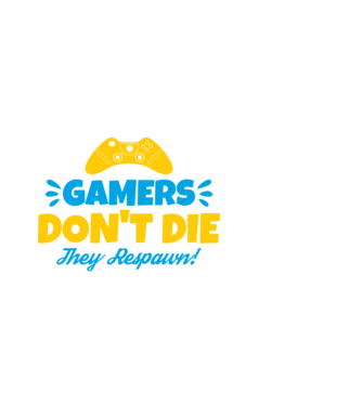 Gamers Don't Die! They Respawn minta fehér pólón