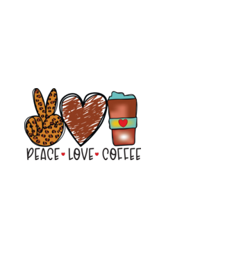 Peace Love Coffee minta fehér pólón
