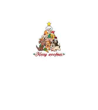 Merry Woofmas minta fehér pólón
