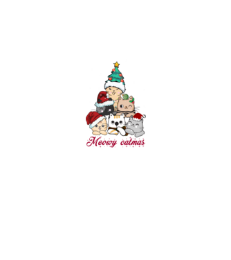 Meowy Catmas minta fehér pólón