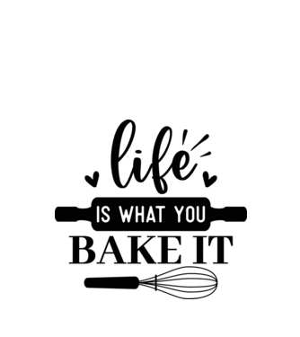 Life Is What You Bake It minta fehér pólón