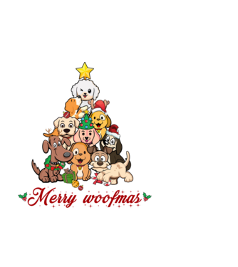 Merry Woofmas minta fehér pólón