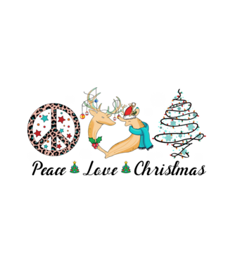 Peace Love Christmas minta fehér pólón