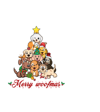 Merry Woofmas minta világoskék pólón