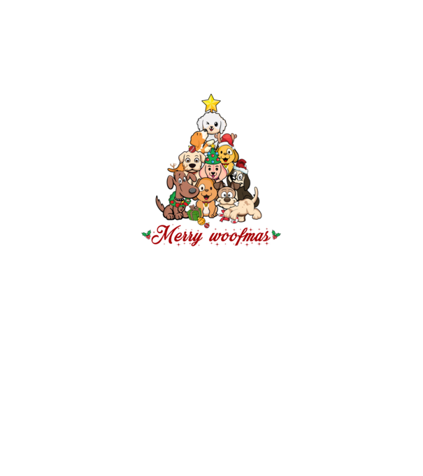 Merry Woofmas minta fehér pólón