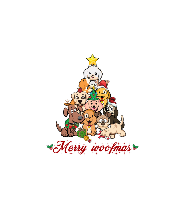 Merry Woofmas minta fehér pólón