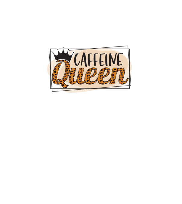 Caffeine Queen minta fehér pólón