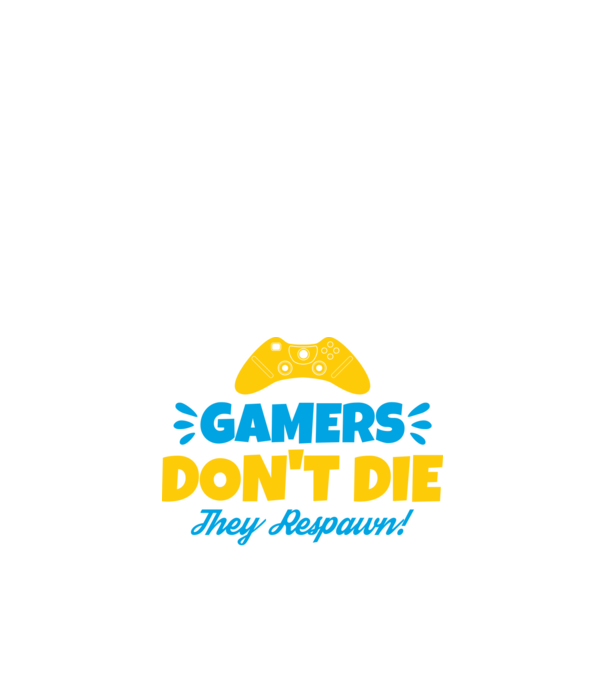Gamers Don't Die! They Respawn minta fekete pólón