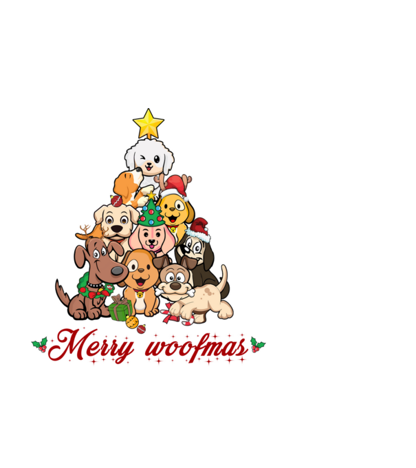 Merry Woofmas minta fehér pólón