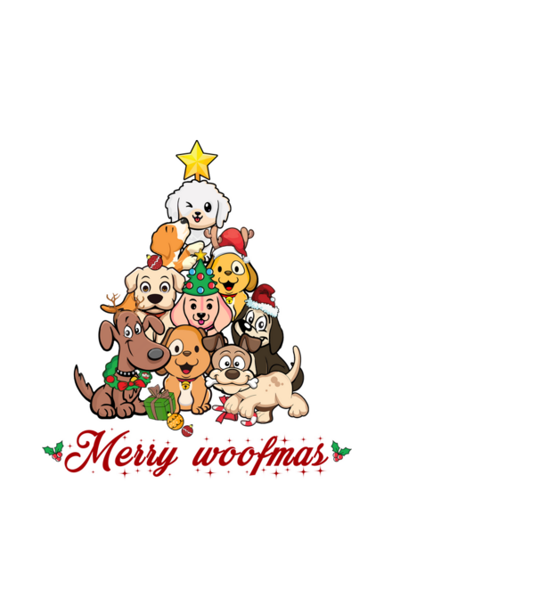 Merry Woofmas minta világoskék pólón