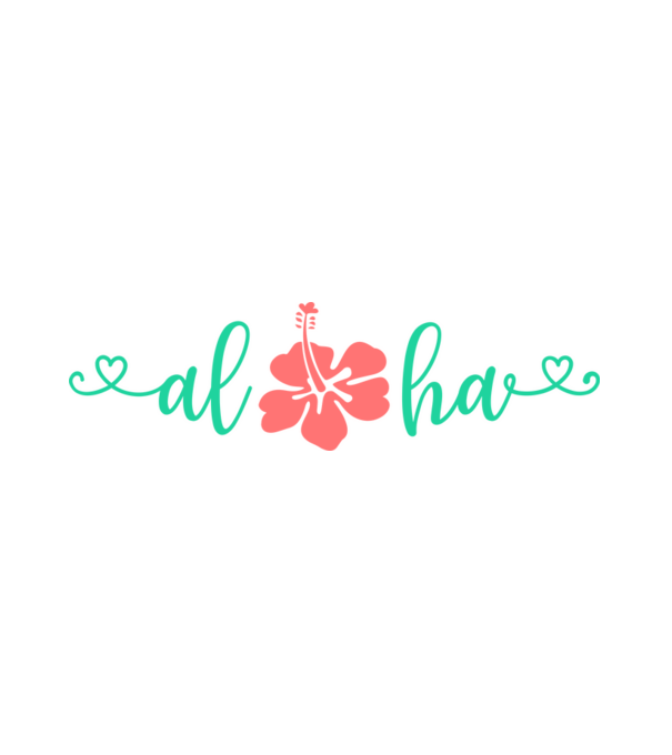 Aloha minta fehér pólón