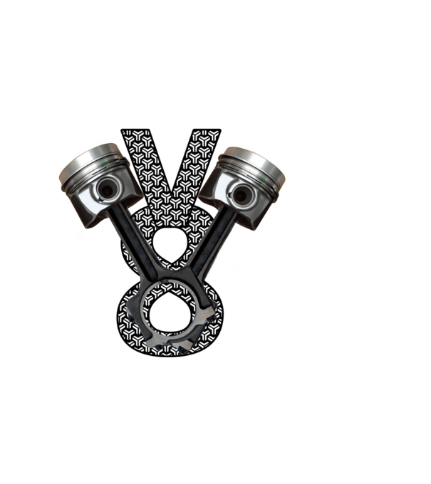 V8 MIA FF minta fekete pólón