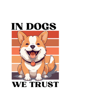 In Dogs WE Trust minta fehér pólón