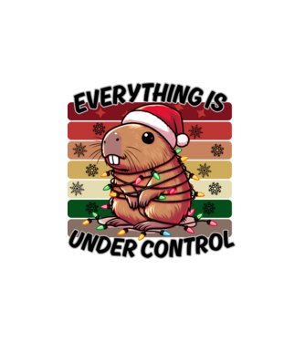 Capybara Karácsony Everithing Is Under Control minta fehér pólón