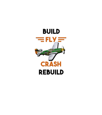 Build fly Crash Rebuild minta világoskék pólón