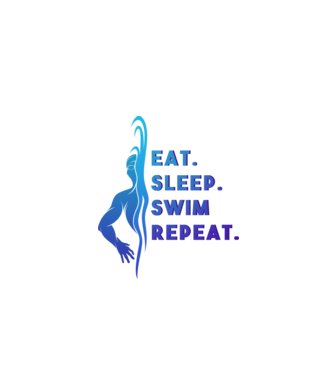 Eat sleep swim repeat minta fekete pólón