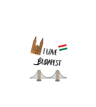 I love Budapest minta királykék pólón