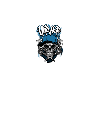 Hip Hop koponya minta fekete pólón