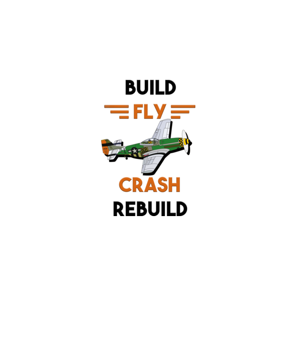 Build fly Crash Rebuild minta fehér pólón