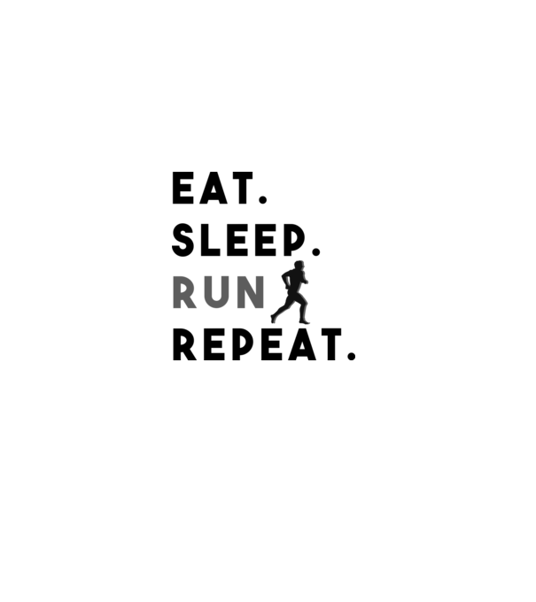Eat sleep run repeat minta szürke pólón