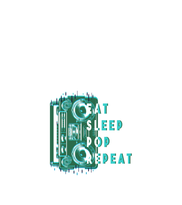 Eat sleep pop repeat minta homokszín pólón
