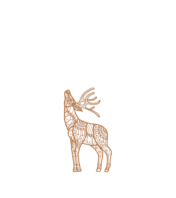 Tribal Szarvas minta fekete pólón