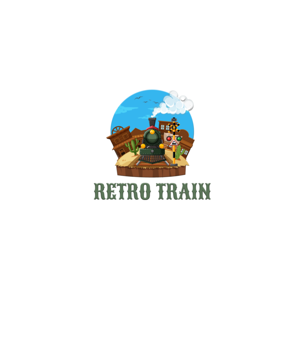 Retro Train minta farmerkék pólón