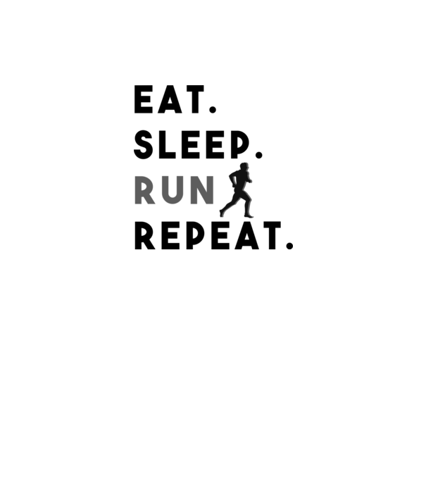 Eat sleep run repeat minta szürke pólón