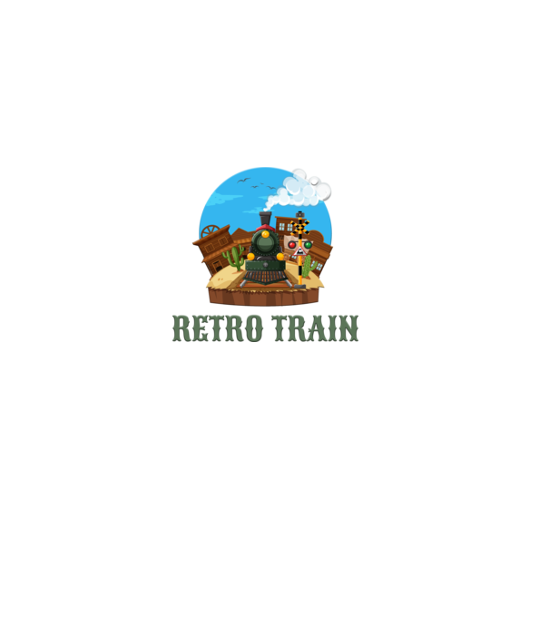 Retro Train minta fekete pólón