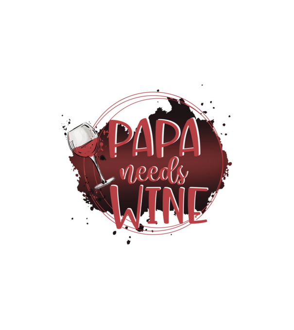Papa needs wine minta fehér pólón
