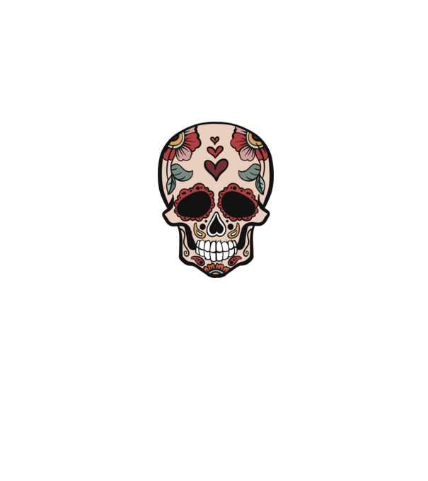 Sugar skull minta szürke pólón