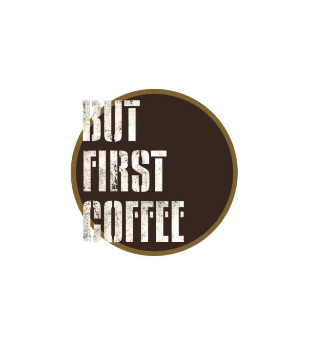 ButFirstCoffee minta fehér pólón