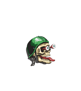 Kerozin Skull 02 minta fekete pólón