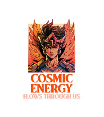 Cosmic energy minta fehér pólón