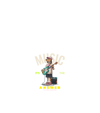 Music minta fehér pólón