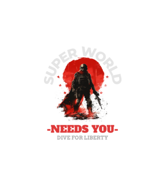 Super World minta fehér pólón