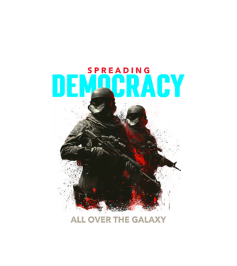Democracy minta fehér pólón