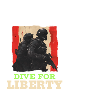 Dive for liberty minta fekete pólón